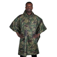 Ripstop Poncho With Hood And Matching Stuff Bag Several Patterns