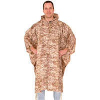 Ripstop Poncho With Hood And Matching Stuff Bag Several Patterns