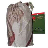 Ripstop Poncho With Hood And Matching Stuff Bag Several Patterns