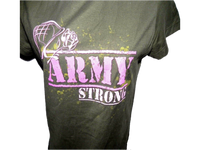 Women's T-Shirt Army Graphic Rose and Helmet Large