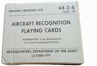 Army Aircraft Recognition Playing Cards New Old Stock In Box 44-2-6