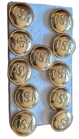 CSA Vintage Confederate Reproduction Uniform Buttons (11)