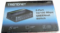 TRENDnet Fast Ethernet Switch 5-Port 10/100 Mbps GREENnet New In Box TE100-S5