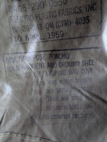 Vintage Army U.S. Miltary Vietnam Era Multipurpose Rain Poncho "1959"