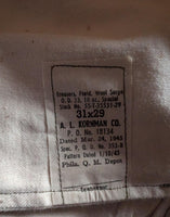WWII U.S. Army Enlisted Men's Wool Field Trousers Pattern & Dated 1945