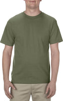 Men's T-Shirt Solid Olive Drab 100% Cotton Large