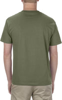 Men's T-Shirt Solid Olive Drab 100% Cotton Large