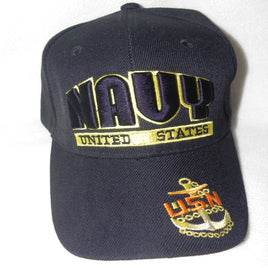 Hat Navy Embroidered Black Baseball Ball Cap Curved Visor