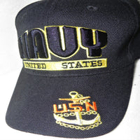 Hat Navy Embroidered Black Baseball Ball Cap Curved Visor