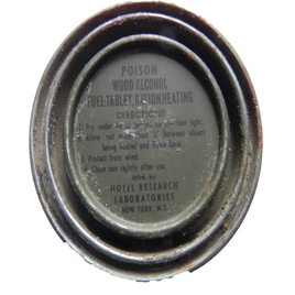 USGI WWII Ration Heating Wood Alcohol Fuel Tablet Can