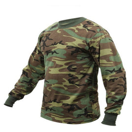 Shirt Long Sleeve Men's Woodland Camouflage All Season
